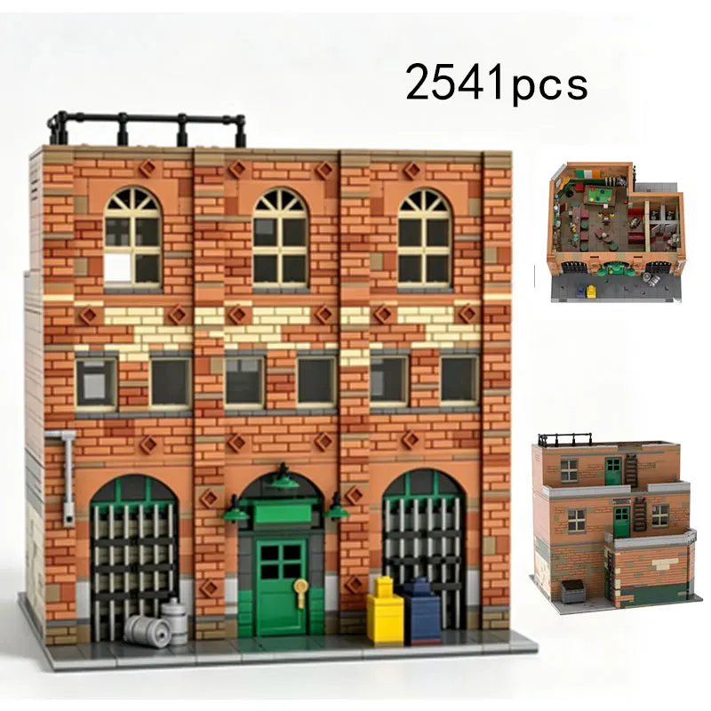 MOC 2541PCS Street View Bar Building Desktop Collectible Model Small Particle Assembly Building Blocks Gift Toy