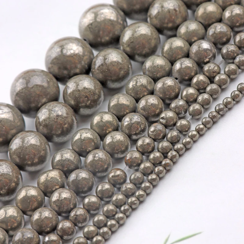 New Pyrite Round Beads, Scattered Beads, Handmade DIY Fashion Bracelets, Necklaces, Jewelry Accessories Wholesale