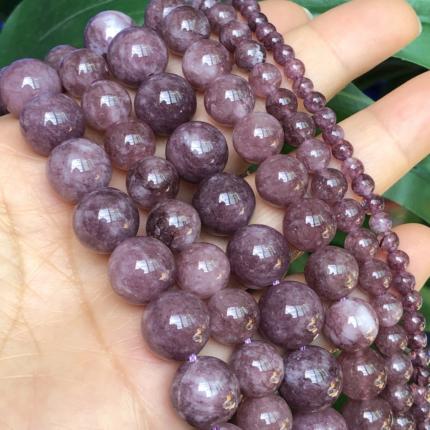 Natural Stone Purple Lepidolite Beads 4/6/8/10/12mm Round Loose Spacer Beads For Jewelry Making DIY Handmade Bracelet Necklace