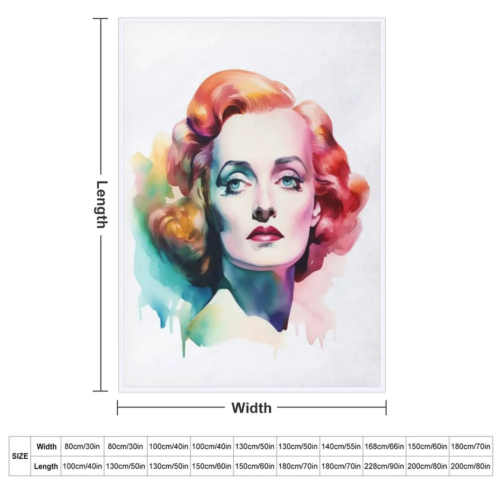 Bette Davis - The Trailblazer - Watercolor Portrait - Digital Art Throw Blanket for babies blankets ands Blankets