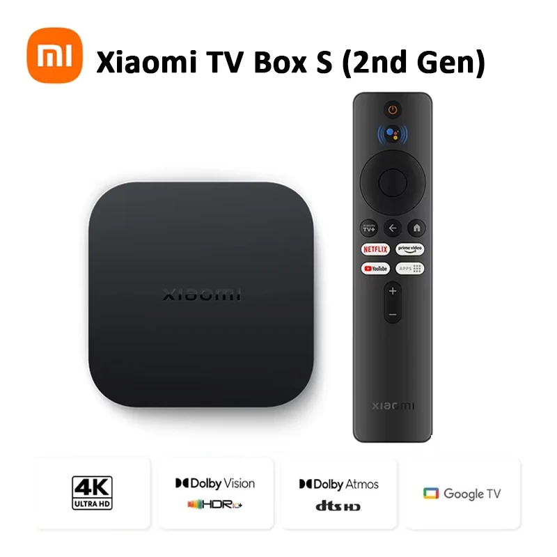 New Xiaomi Mi TV Box S 2nd Gen 4K Ultra HD BT5.2 2GB 8GB Dolby Vision HDR10+ Google Assistant Smart Mi Box S Player TV Box