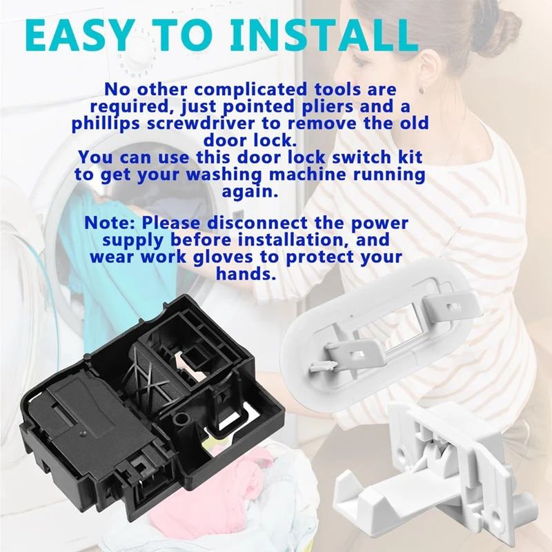 TKOH-WH01X27954 interruptor de bloqueo de tapa de lavadora WH02X24399 bloqueo de tapa de lavadora Striker WH01X24381 bisel de bloqueo de tapa de lavadora para GE Hotpoint