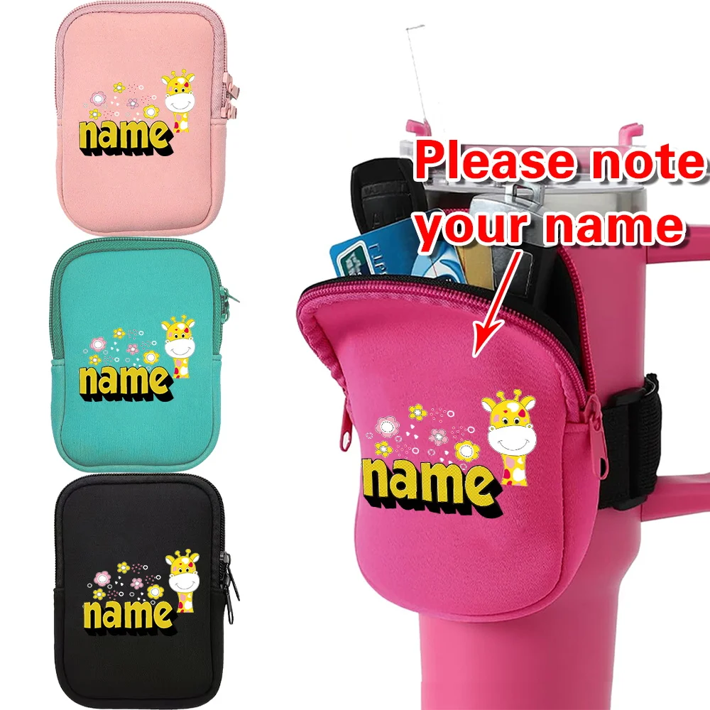 Personalized Customized Name Portable Water Bottle Bag Earphone Storage Tumbler Pack Multi-functional Handheld Water Cup Bags
