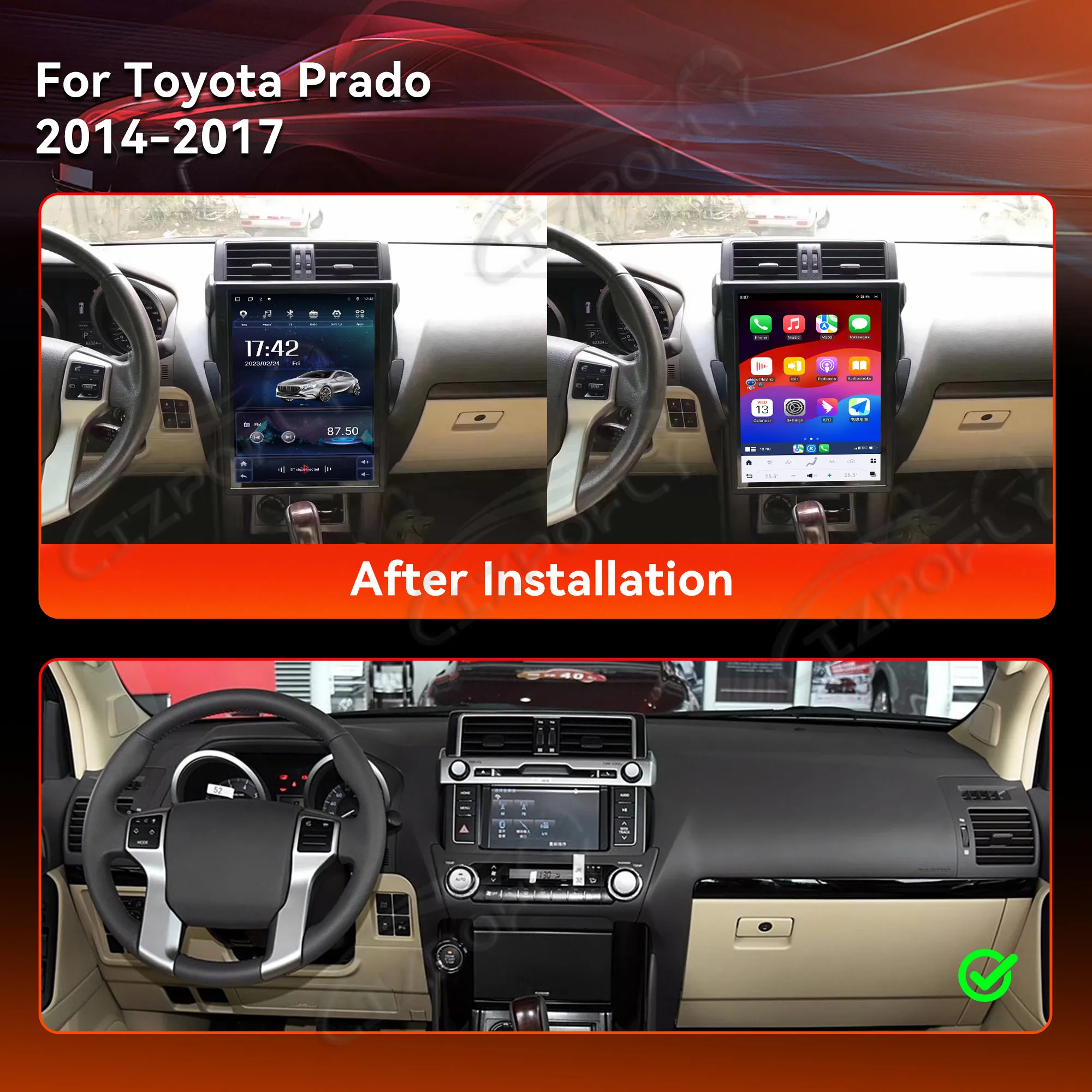 

For Toyota Land Cruiser Prado 2014 -2017 Android Car Radio Multimedia Video Player Wireless Carplay Autoradio Stereo GPS Navi BT