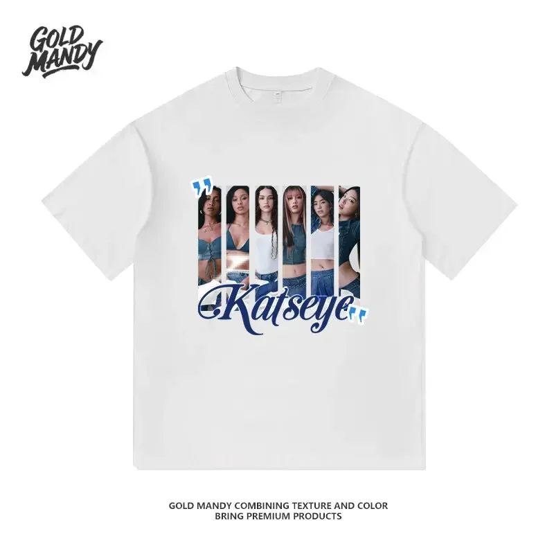 KATSEYE Korean Wave Girl Group Print Children's Summer Top Short-sleeved Adult Children's Clothing T-shirt Girl Gift