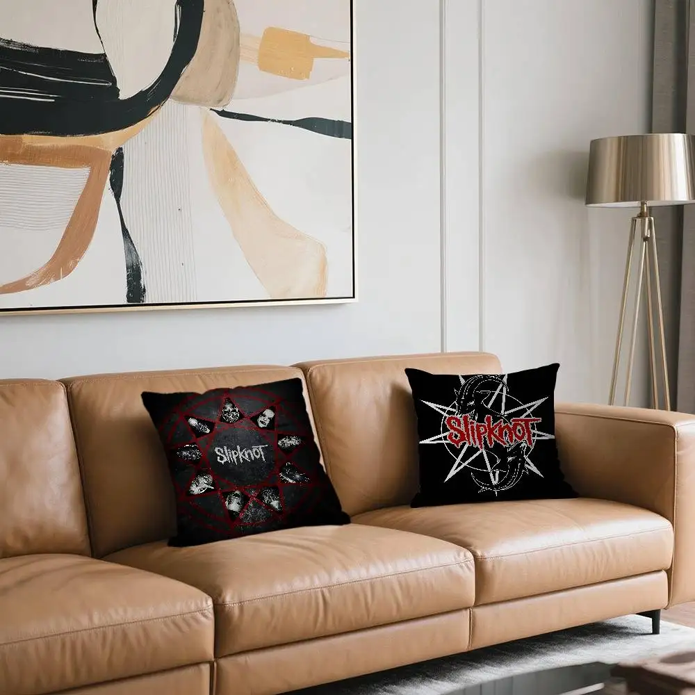 روك باند S-Slipknot شعار غطاء الوسادة بوصة مزرعة ديكور المنزل رمي وسادة تغطي لزينة الأريكة #2