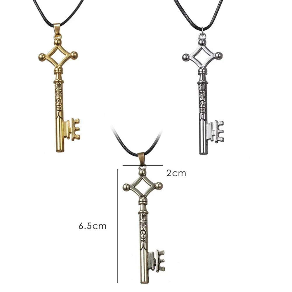 SUMENG 2025 Attack On Titan Eren Key Necklace Shingeki No Kyojin Pendant Vintage Retro Anime Jewelry For Men Cosplay