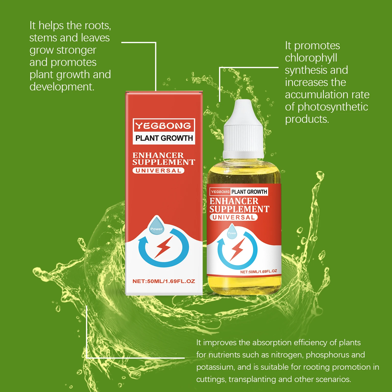 50ML Plant Nutrient Liquid Rich Nourishing Roots Promote Plants Growth & Development Quick Absorbed Fruit Plant Nutrient Liquid