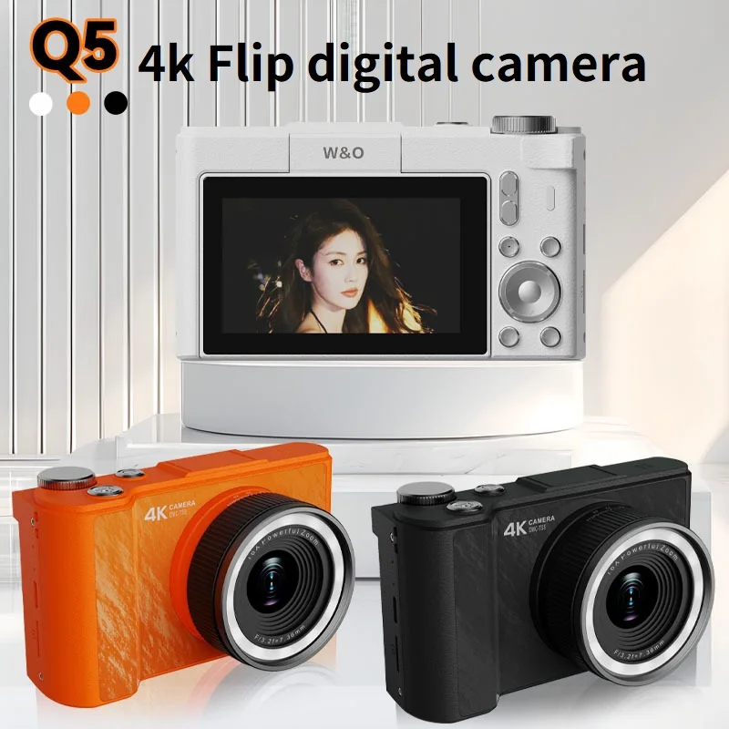 

CCD Camera Vintage for Students Retro Digital Camera with Selfie Filter HD Video Portable Q5 Pocket 4k Camera for Teenagers Gift