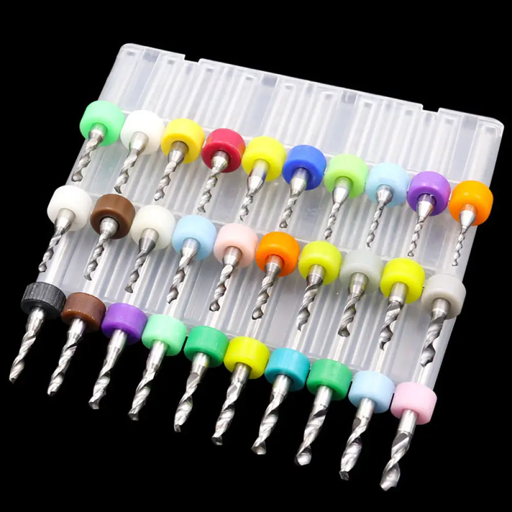 Mini Carbide PCB Drill Bits For CNC Rotary Tools Circuit Board Repair Amber Beeswax Hand Drilling Jewelry Crafting Tools