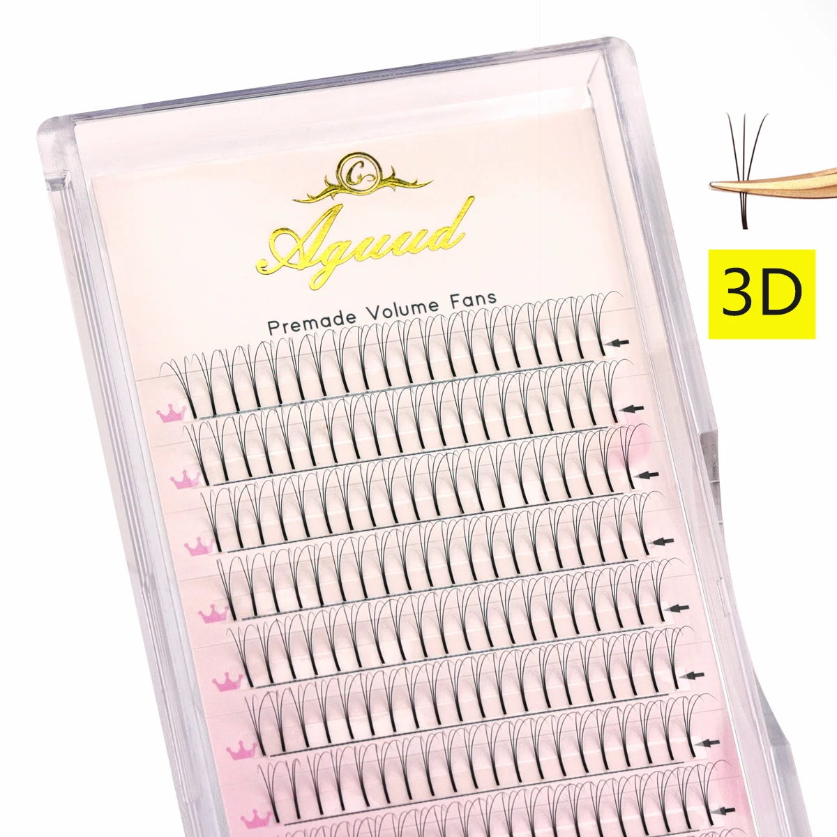Schwarz 3d/4d/5d/6d vorgefertigte Volumen ventilatoren hand gefertigte flauschige individuelle Promaden fächer Wimpern langer Stiel russische Volumen Wimpern verlängerung – Detail 7