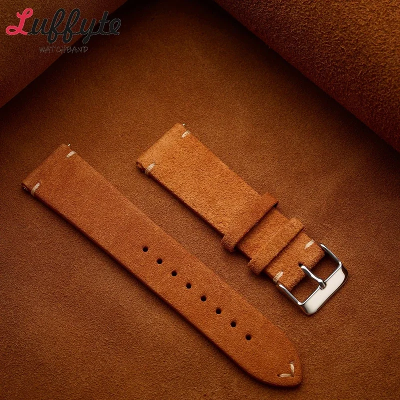 خمر الجلد المدبوغ جلد طبيعي أشرطة ساعات اليد 18 مللي متر 20 مللي متر 22 مللي متر سوار حزام الإفراج السريع حزام الساعات للرجال النساء معصمه