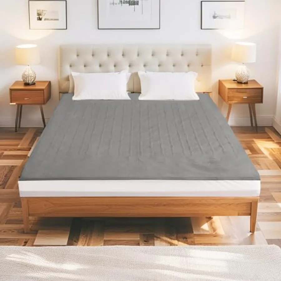 

Electric Mattress Pad Size 78"x80" with 10 Hours Auto Off 5 Heat Setting Dual Controller Fit Up to 15 Inch Deep Pocket, Machine
