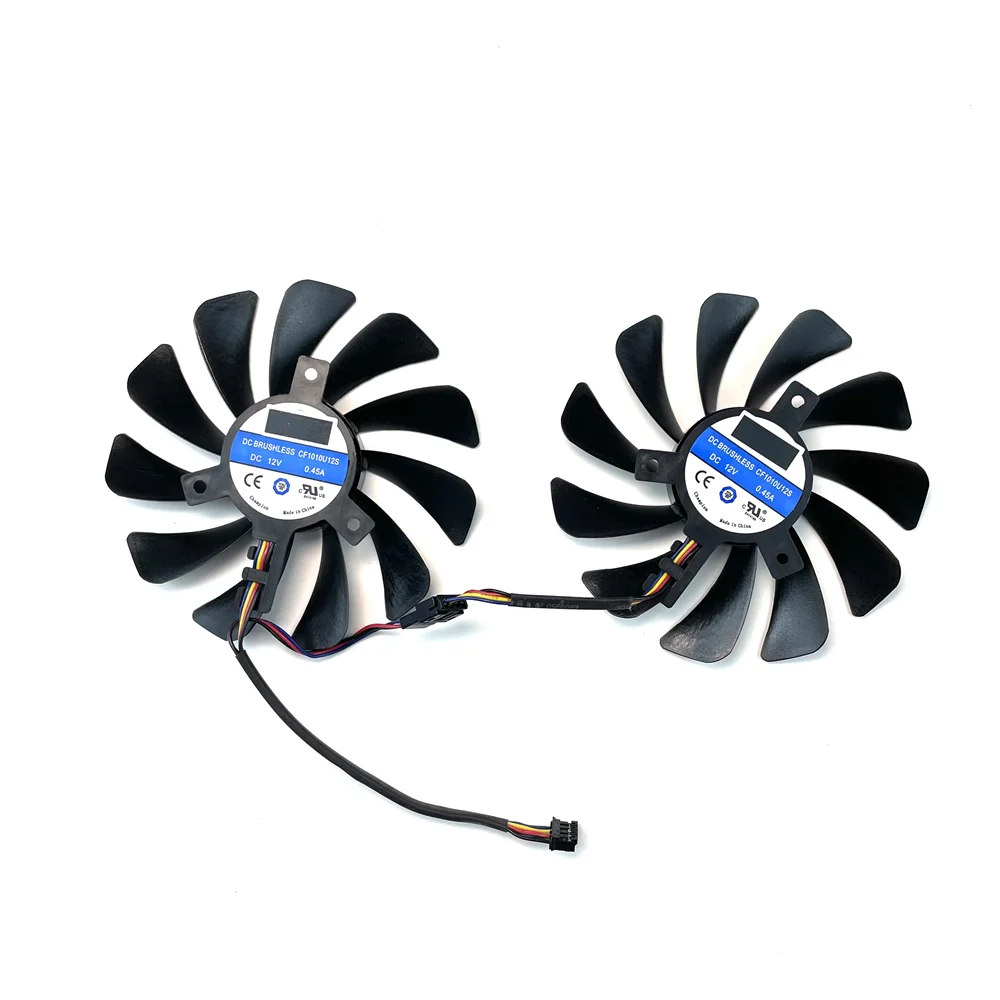 2 pièces/ensemble FDC10U12S9-C CF1010U12S 95mm dermatjas590 GPU carte vidéo refroidisseur ventilateur pour XFX RX 590/580 VGA carte vidéo refroidissement