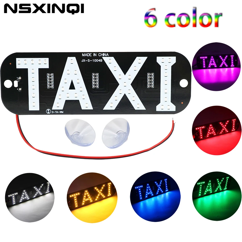 NSXINQI 1piece Car LED Taxi Sign Light 12V Windscreen Cab Lamp Auto Indicator Bulb Windshield Guide Panel Lights Without Switch