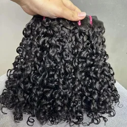 Pixie Curl Double Drawn Hair Bundles 10-30 inch Brazilian Hair Weave 3/4 Bundles Kinky Pissy Curly Human Hair Bundles Extensions