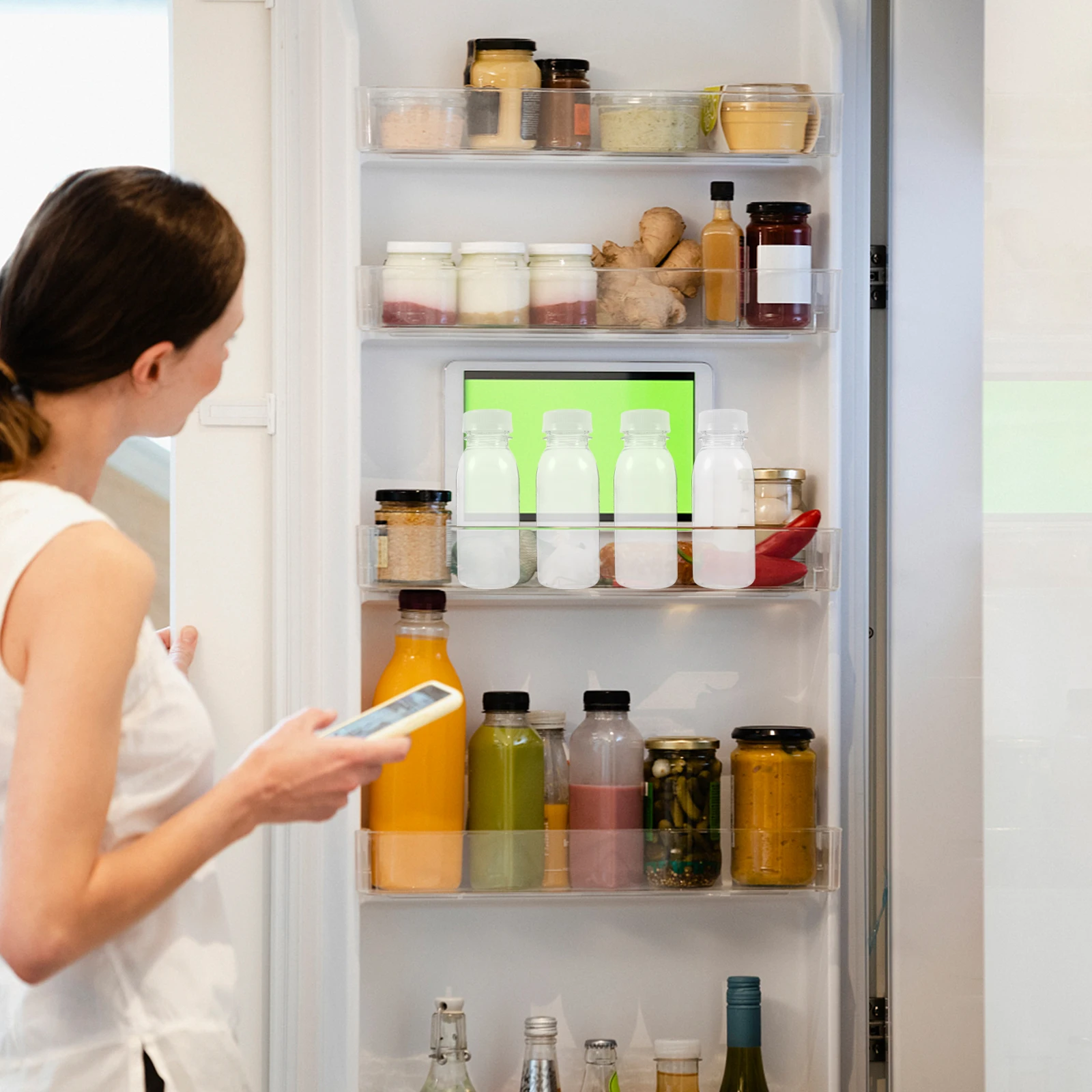 

10 Pcs 200ml Transparent Thick Plastic Milk Bottles Durable Reusable Beverage Containers For Juice Storage Water Flasks