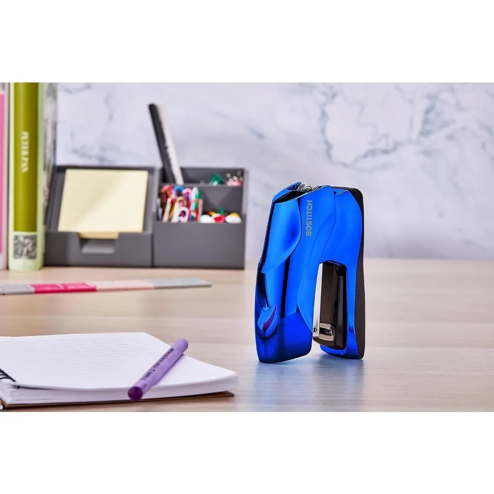 Heavy Duty Stapler, 40 Sheet Capacity, No Jam, Compact Design for Office or Classroom Use in Metallic Blue