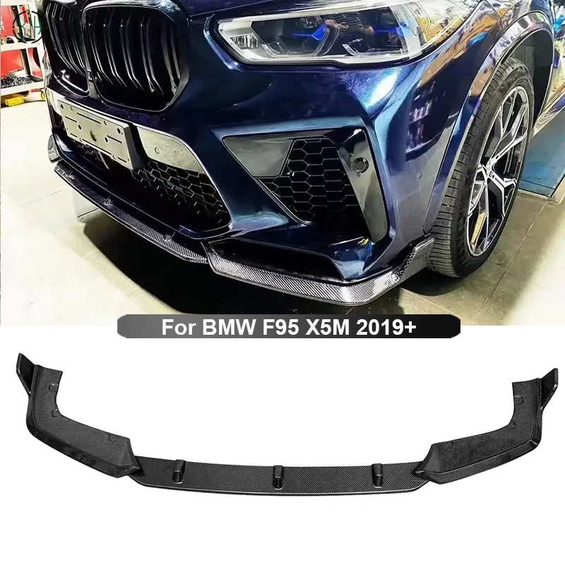 For BMW F95 X5M 2019+ Carbon Fiber Car Front Bumper Splitter Front Lip Chin Spoiler Diffuser Parts  Upgrade Body kit