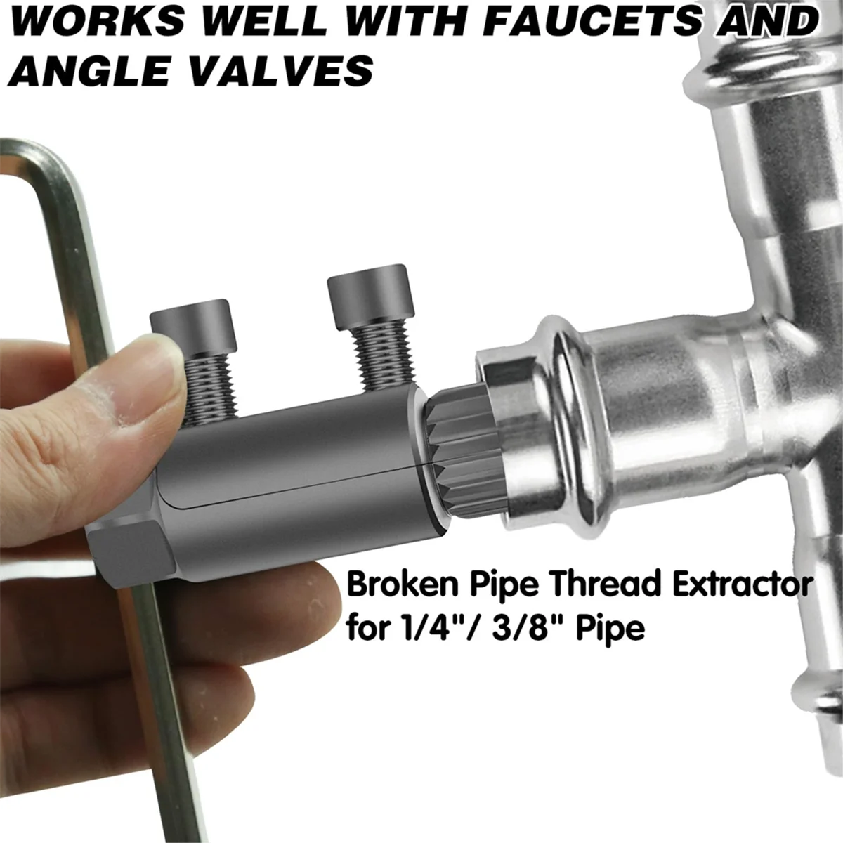 A002 Broken Pipe Thread Extractor Tool Broken Valve Thread Extractor, Faucet Removal Tool for 1/4in 3/8in Damaged Water Pipe
