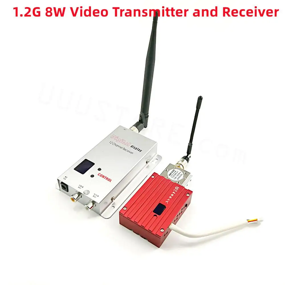 

Wireless 1.2G 8W High Power Analog Transmitter 12CH Receiver Audio Video Transmission System for RC Models Enhancement Booste