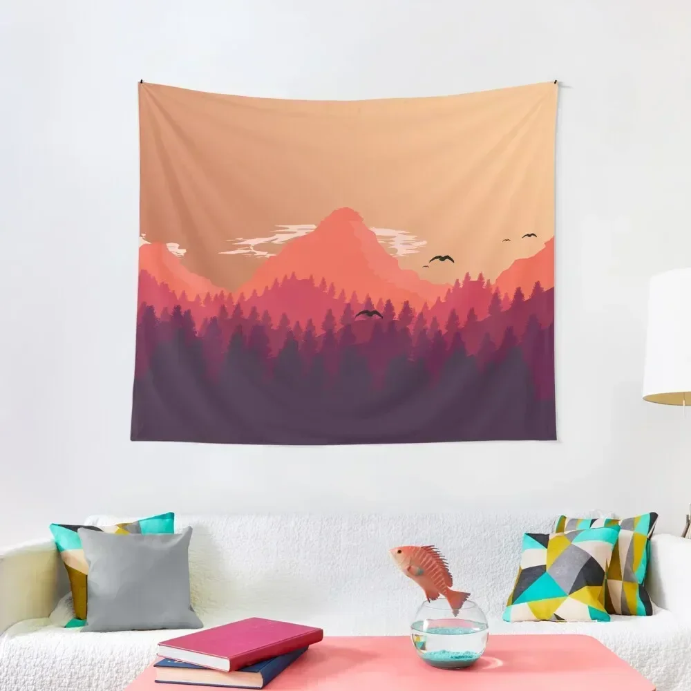 Atmospheric Mountains: Highest Quality Vector! Tapestry Outdoor Decor Decoration Home Tapestry