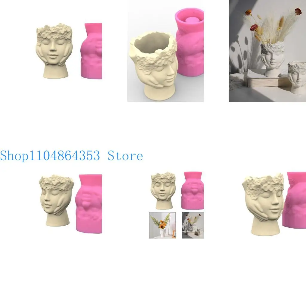 

652F Silicone Vase Moulds Silicone Planter Molds Artistic Human Figure Crafting Molds Art Figure Molds for Flower Vase