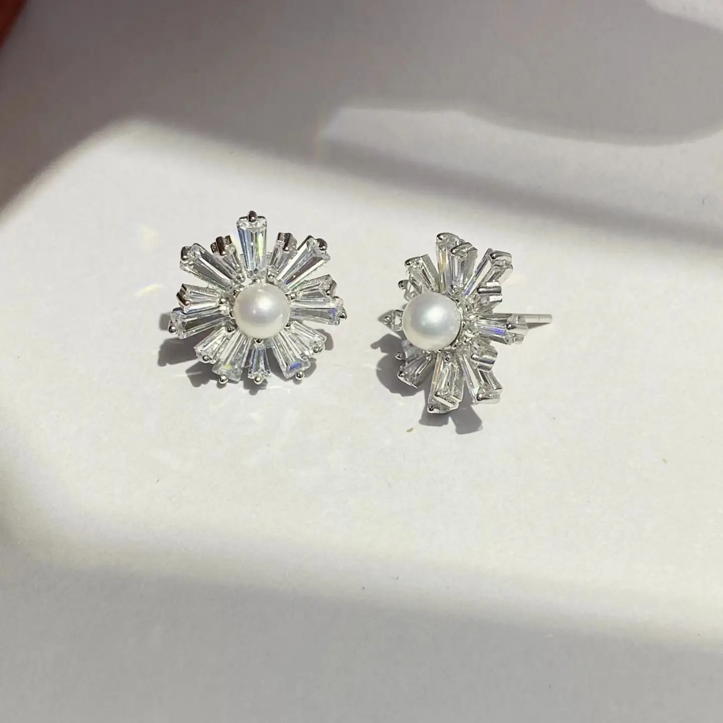 S925 Sterling Silver Earrings Mount Findings Settings Base Mounting Parts Accessory Fittings for 4-5mm Pearls