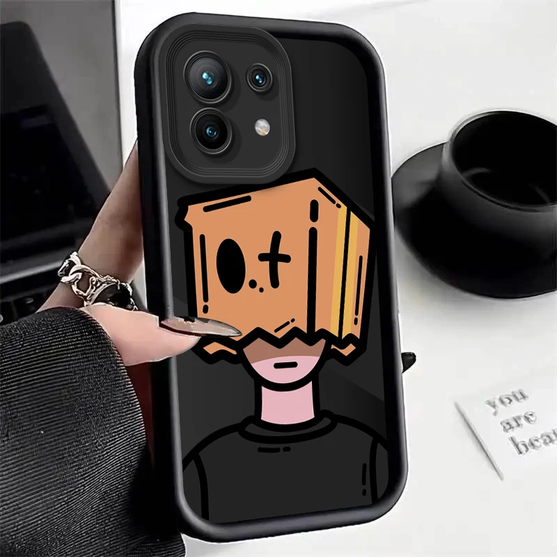 Mi 11Pro Cartoon Box Man Silicone Phone Case On For Xiaomi Mi 11 11T Lite Pro Prime 4G 5G NE Square Cover Mi 11Lite Mi 11Prime