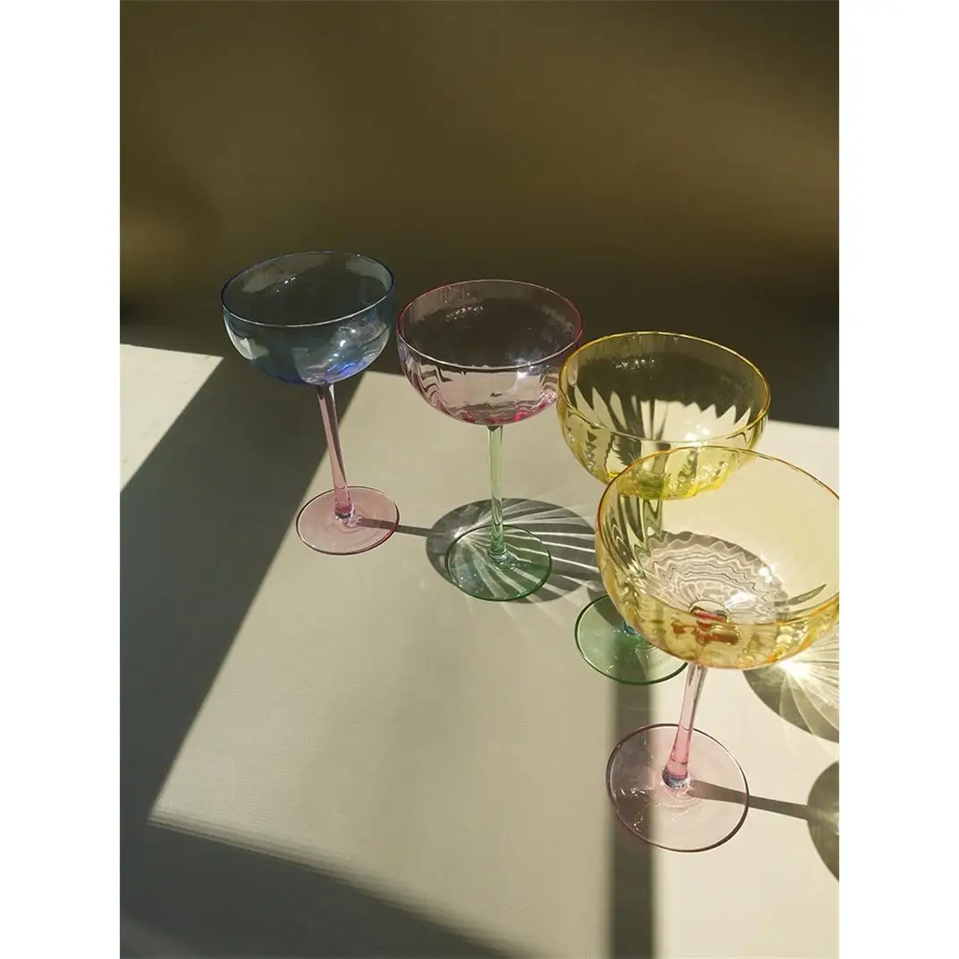 

Nordic Style Pumpkin Pattern Design Contrast Color Wine Goblet Glass Household Creative Simple Ice Cream Dessert Cup