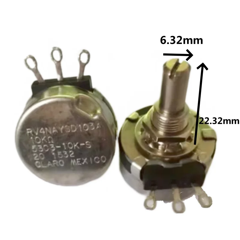 1pcs，Single loop rotary potentiometer，RV4NAYSD103A，10KΩ，53C3-10K-S，The shaft length is 22.32 mm