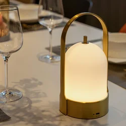 Lanterne LED sans fil aste en laiton vintage, lampe de table portable moderne, intérieur et extérieur, luxe, 4000mAh