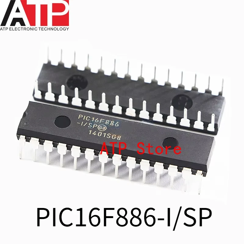 5PCS/LOT 100% New Original PIC16F886-I/SP PIC16F886 16F886 DIP-28 CHIP IC MCU 8BIT 14KB FLASH 28SPDIP