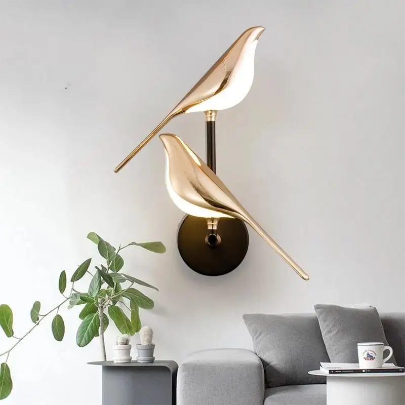 

Creativity Bird Design Gold Plating Led Wall Lamps Hallway Stairs Sconce lamp Living Room Bedroom Decor Lighting Fixtures