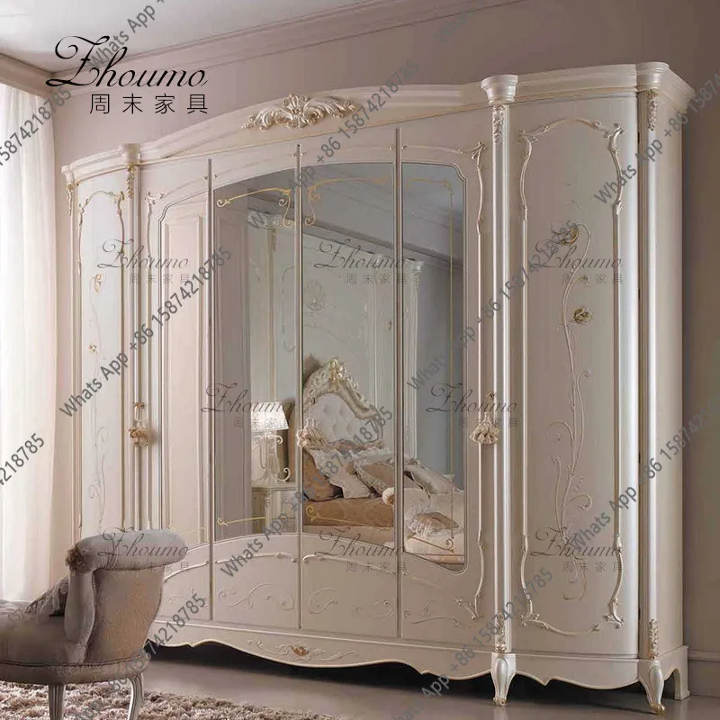 American retro wardrobe simple personality solid wood combination wardrobe bedroom multi-functional locker