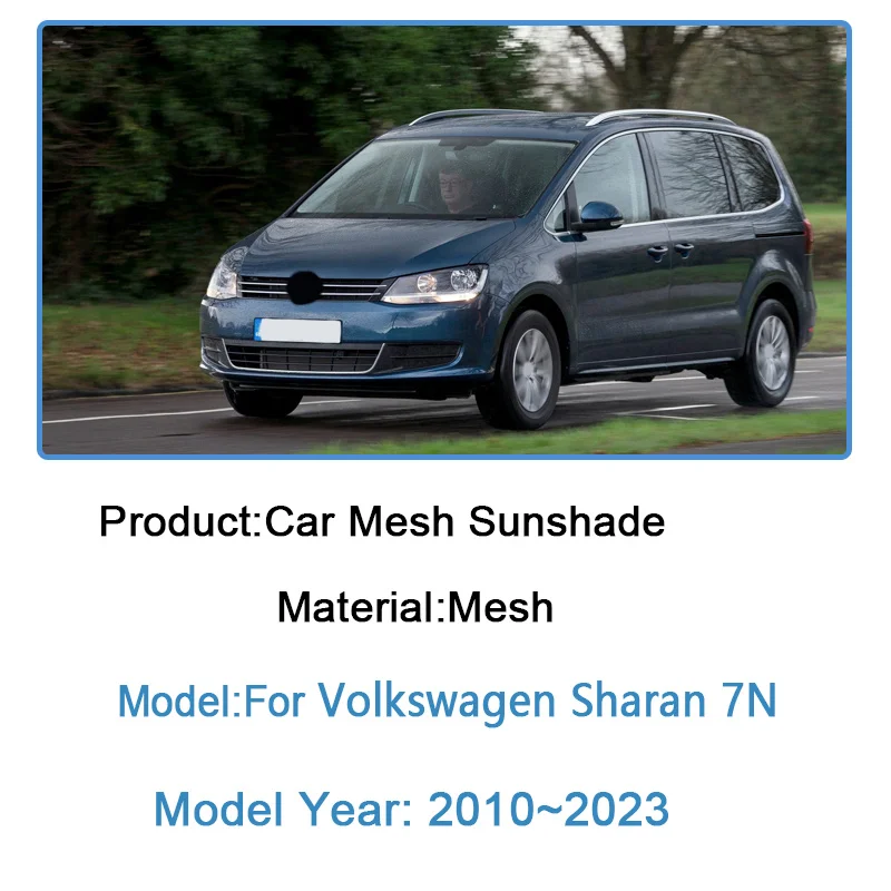 

For Volkswagen VW Sharan 7N MK2 2010-2023 2022 Car Mesh Sun Shade Window UV Protection Curtain Windshield Cover Car Accessories