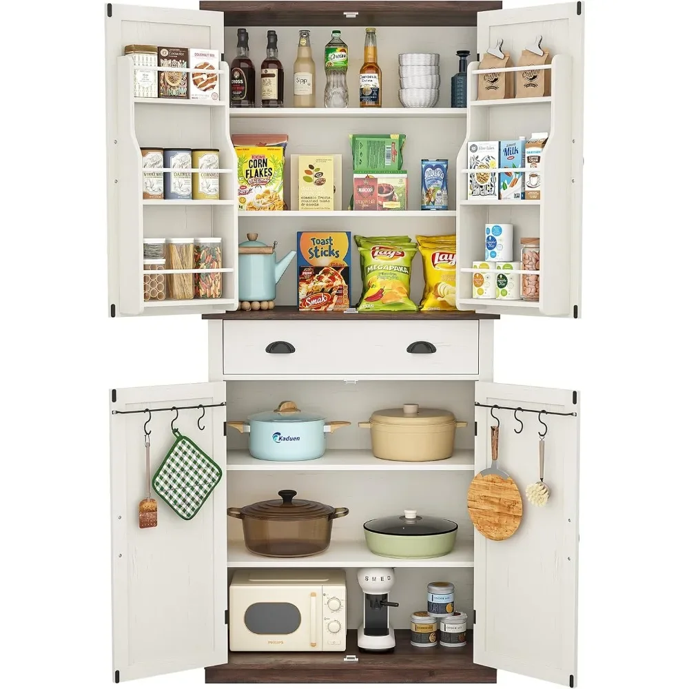 

Kitchen Storage Cabinet Pantry Cabinet Storage Cabinet With Doors and Shelves,Drawer,Adjustable Shelves for Kitchen,Living Room