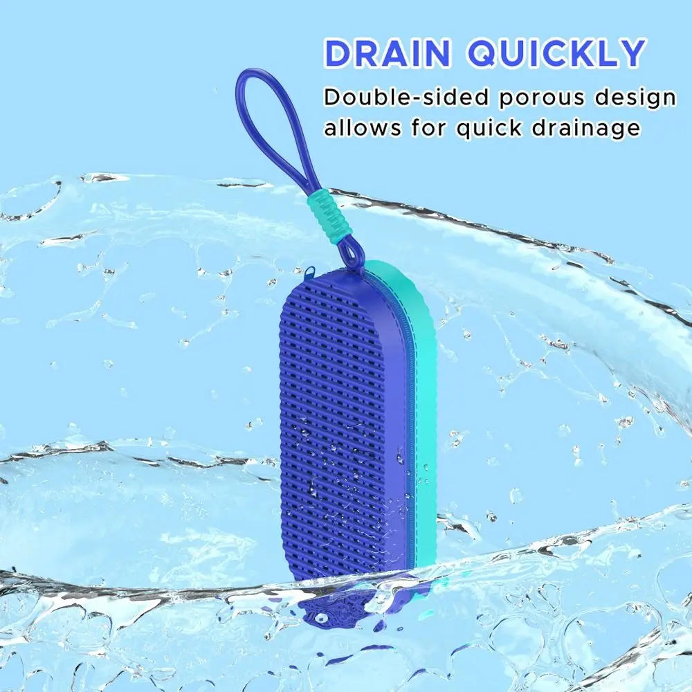 Силиконовый чехол для очков для плавания, дышащая мягкая защитная коробка для очков, сливное отверстие, органайзер для солнцезащитных очков на молнии, органайзер для хранения солнцезащитных очков