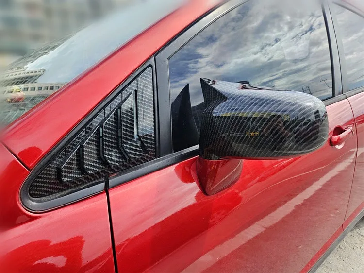 Per Nissan Tiida Hatchback 2005-2010 Carbon Car Front Triangle Window Louver Side Shutter Blind Shades Cover Trim Sticker Vent