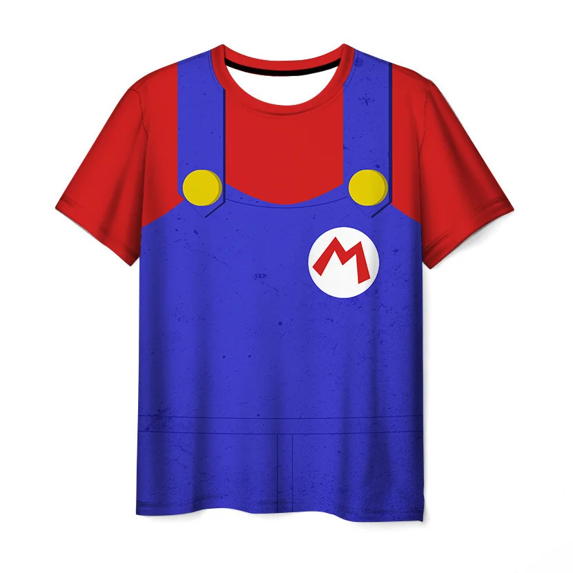 T-shirt unisexe Super Mario Disney Anime pour enfants, vêtements décontractés pour garçons et filles, t-shirt aéré, mode estivale, nouveau