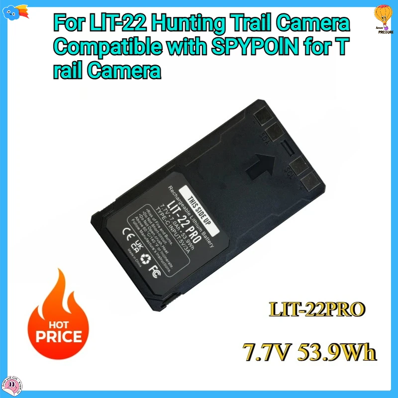 

New 7.7V 53.9Wh Replacement Battery for LIT-22PRO Hunting Trail Camera Compatible with SPYPOIN for Trail Camera