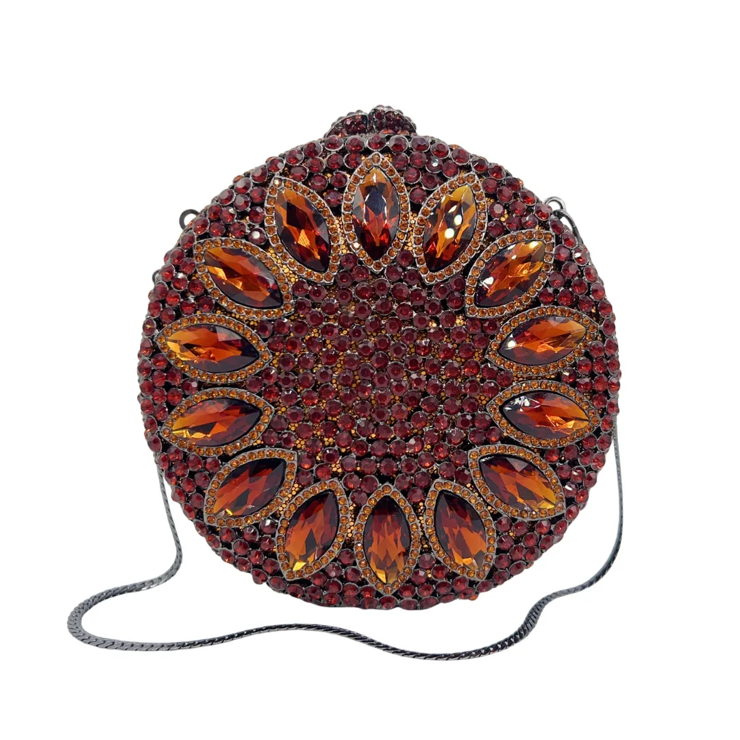 Torebka Kopertówka Ślubna Damska z Diamentami w Kolorze Różowego Złota, Ozdobiona Cyrkoniami, Wieczorowa Torebka na Ramię dla Panny Młodej, Torebka na Imprezę, Kolację, z Kamieniami