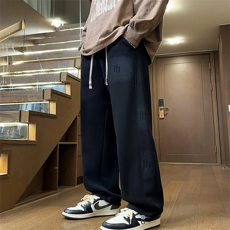 

Мужские повседневные брюки с прямыми штанинами на подкладке Fce, новинка 2025, уличная одежда, верхняя одежда, зимние длинные брюки