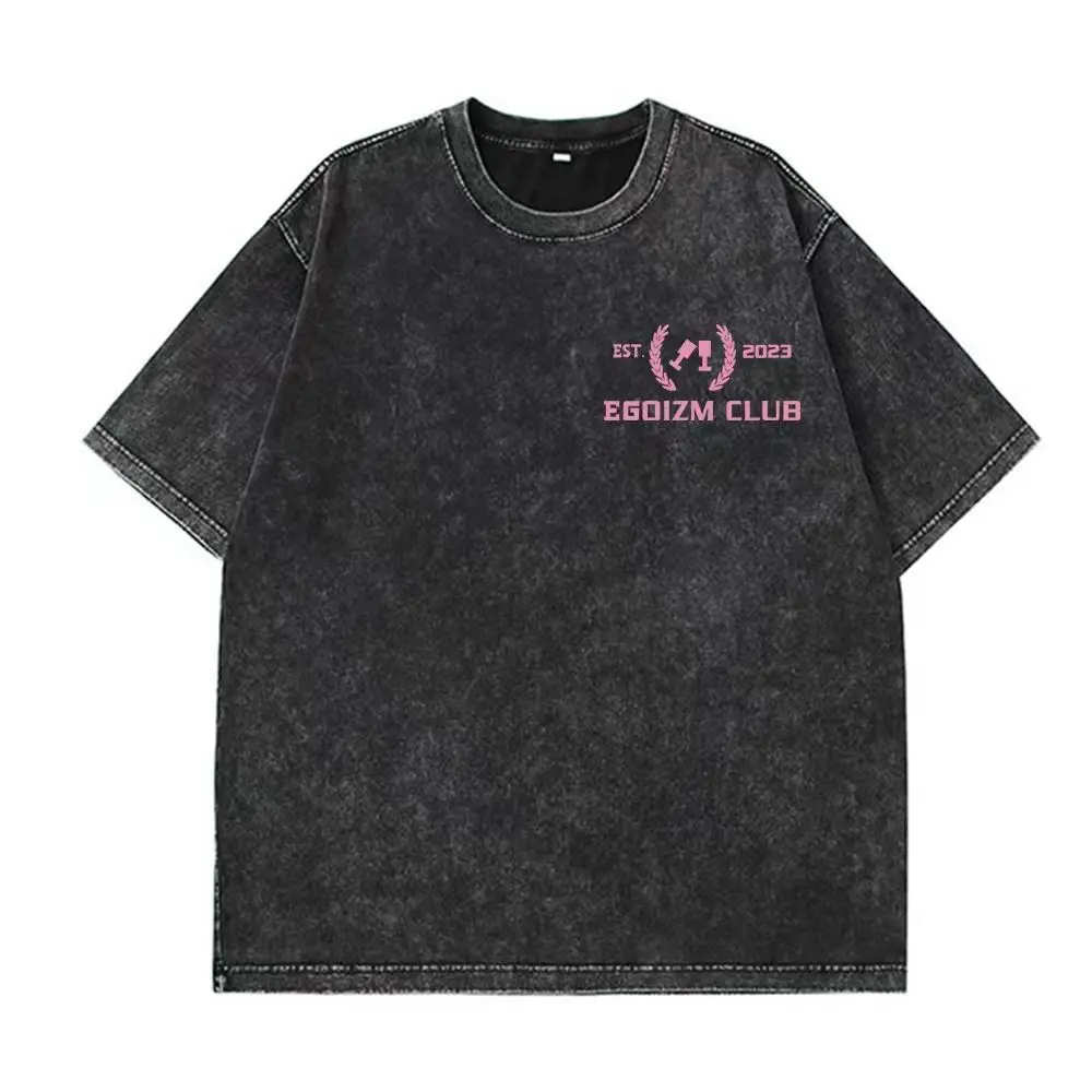 

High Quality Summer Hip Hop Letter Graphic Tee Vintage Washed Cotton T-Shirt Women Oversize Loose Casual Short Sleeve O-neck Top