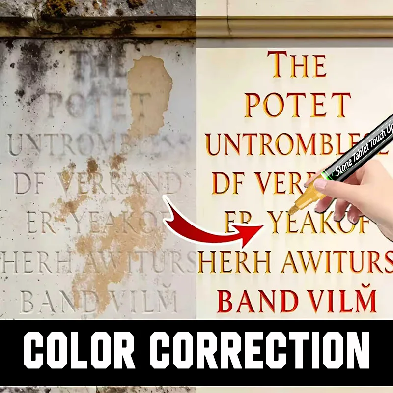 Tombstone Marker Pen Stone Touch-Up Pen for Restoring Faded Grave Inscriptions Waterproof Strong Coverage for Gravestone Letter