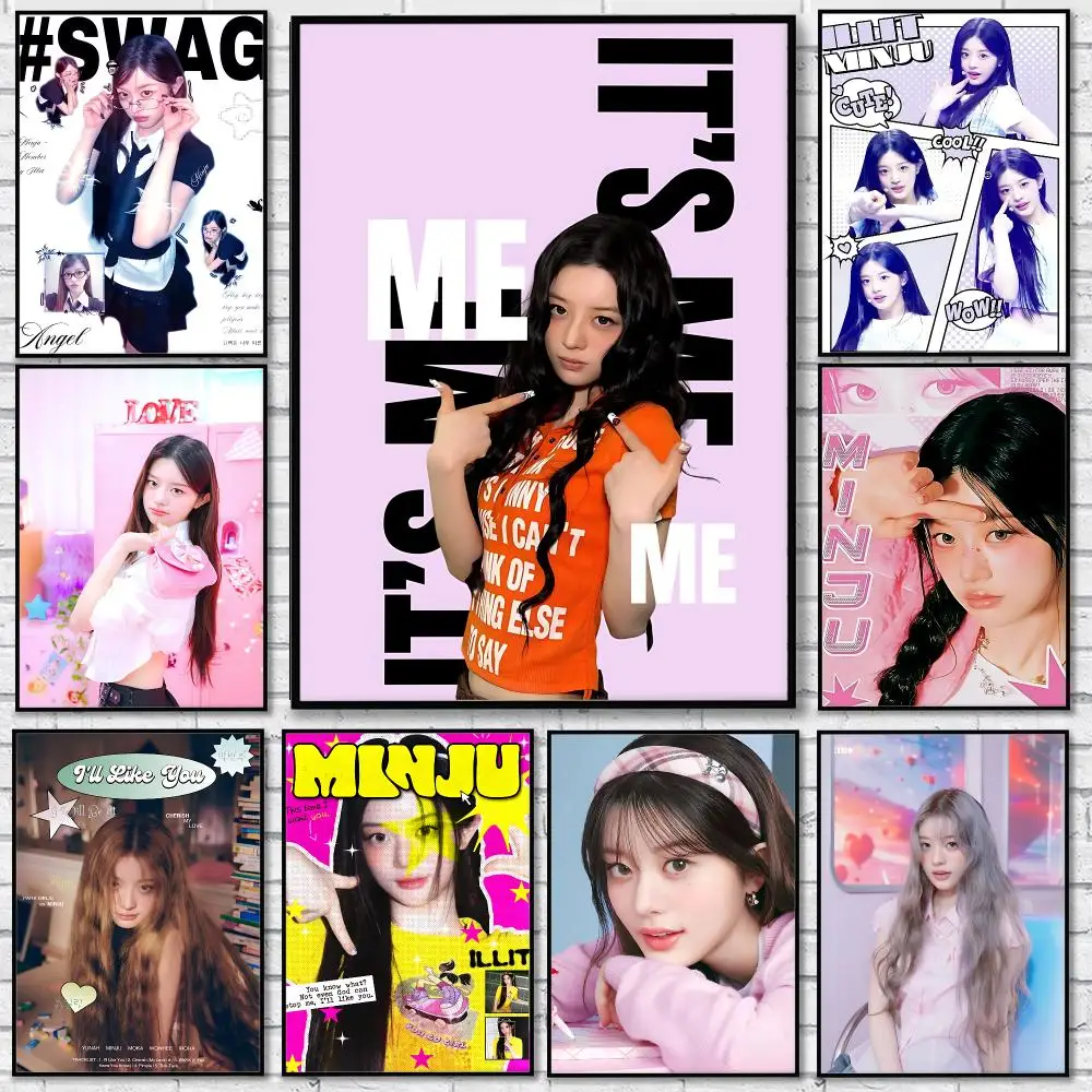 Best Seller Idol M-MINJU Poster Sticker Self Adhesive For Playroom Bedroom Hallway Home Wall Art Decor Perfect Gift
