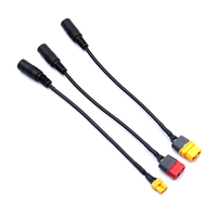 Universal Amass XT60 / T Plug to DC 5.5/2.1mm Female Adapter Power Cable For FPV Fatshark Skyzone Aomway Goggles