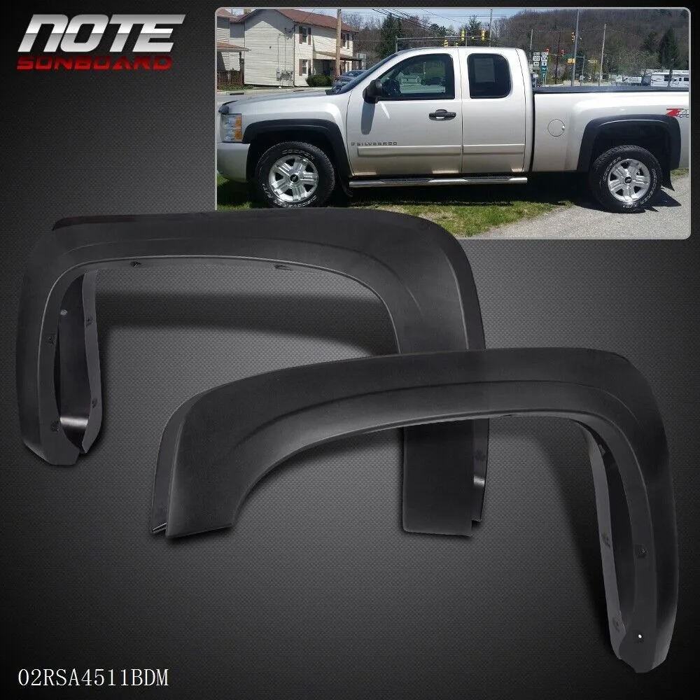 US [4PCS] FOR 2007 2008 2009 2010 2011 2012 2013 2014 CHEVY SILVERADO REG/EXT CAB FACTORY STYLE WHEEL FENDER FLARES