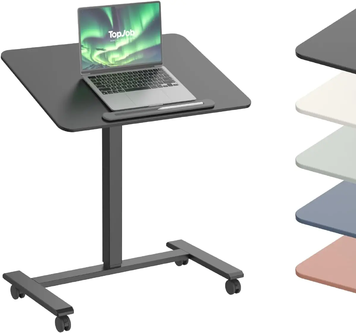 ANYDESK FOLD Mobile Standing Desk, Portable with Lockable Wheels, Foldable Stand Desk, Rolling Computer Workstations, Used for H