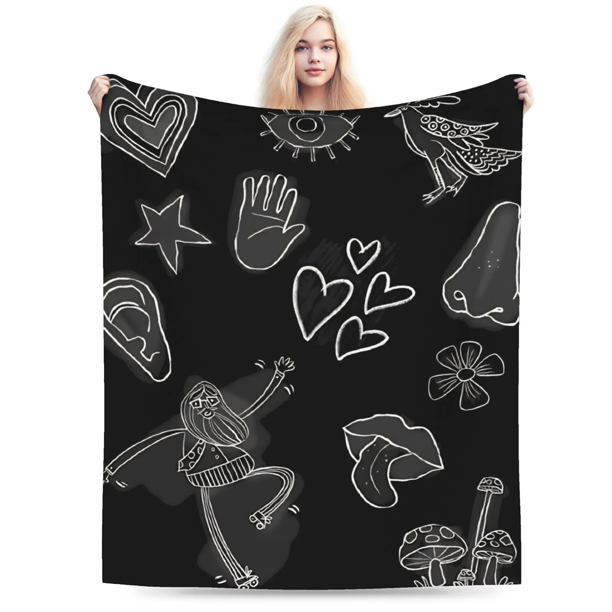 PSI King Figments Psychonauts Blanket Fleece  Relax Lightweight Thin Throw Blanket for Bedroom Quilt